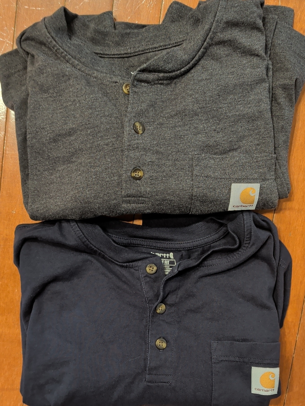 Carhartt‎ LOT Men’s Loose Fit Heavyweight Long Sleeve Pocket Henley Shirts Sz L